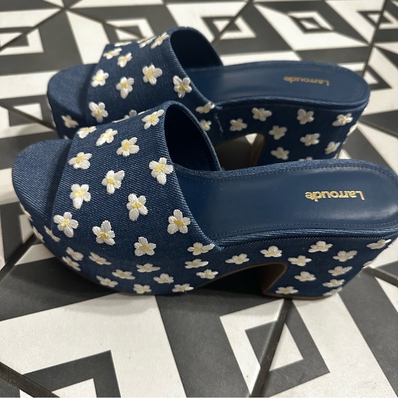 Larroude Miso Daisy Denim platform heels - Picture 5 of 7